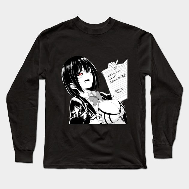 Waifu Material Lewd Anime Babe Girl giving Service V.1 Long Sleeve T-Shirt by Dokey4Artist